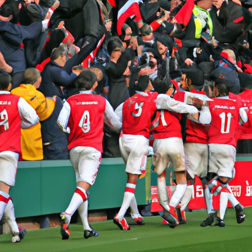 Các cầu thủ Arsenal ăn mừng chiến thắng trong trận đ derby Bắc Luân Đôn.