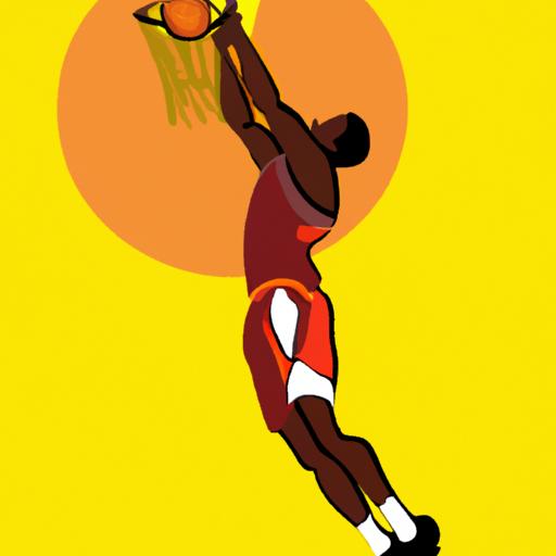 Cầu thủ bóng rổ dunk bóng vào rổ