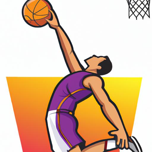 Cầu thủ bóng rổ nhảy lên để ném bóng.