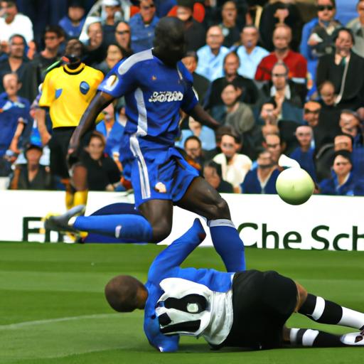 Hậu vệ của Chelsea thực hiện pha cứu thua quan trọng trong một trận đấu Ngoại hạng Anh.