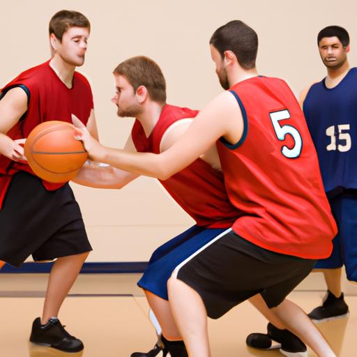Đội bóng rổ hợp tác để giành được defensive rebound trong trận đấu.