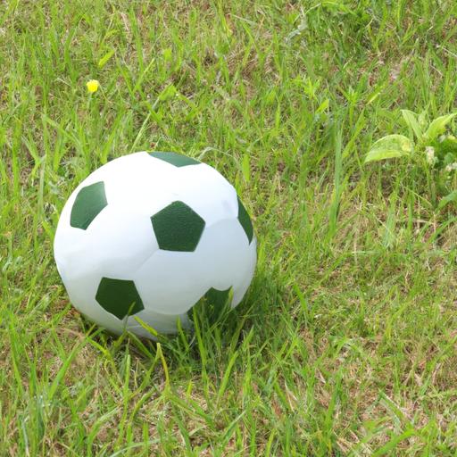 Một quả bóng đá đang nằm trên mảnh cỏ trên sân bóng đá