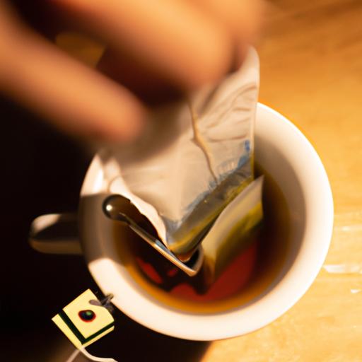 Một người đổ Schudetto vào cốc với túi trà